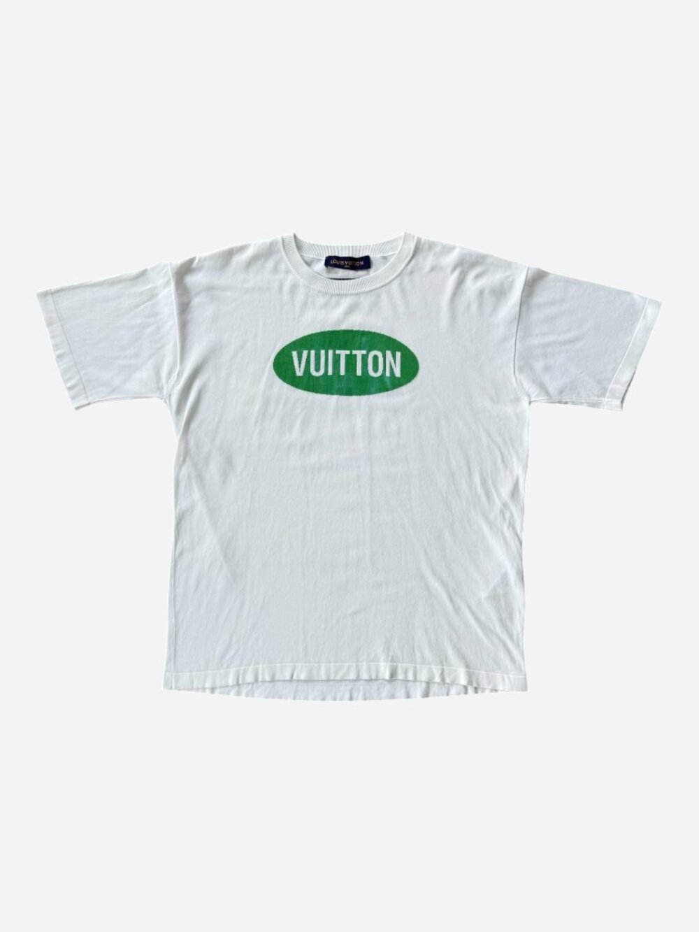 Louis Vuitton White & Green Vuitton Intarsia T-Shirt